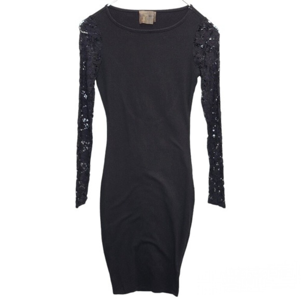 LA Hearts Black Lace Long Sleeve Bodycon Pencil Dress XS